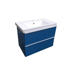 IKEA MOBILE BAGNO SOSPESO GODMORGON COLORE BLU 2 CASSETTI E LAVELLO IN CERAMICA