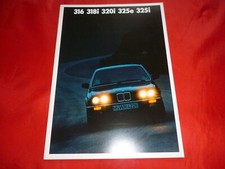 BMW Serie 3 E30 Berlina 316 318i 320i 325e 325i Brochure Depliant 1987