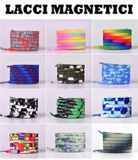 2 LACCI ELASTICI PER SCARPE CON CHIUSURA MAGNETICA, FANTASIE:MILITARE MIMETICO
