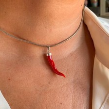 Corallo rosso italiano alias corno portafortuna - gioiello superstizioso a Napoli misura 24mm