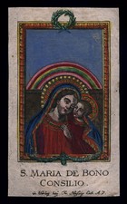 santino incisione 1700 MADONNA DEL BUON CONSIGLIO  heissig-heisic