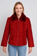 mantella pelliccia donna corno schiena due toni marrone SWAKARA AGNELLO PERSIANO tutte le taglie