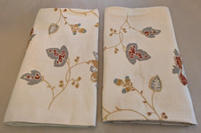 1 Paio/2 Pannelli Ceramica Fienile Margaritte Ricamato Tende Floreali 50"x85" Usato