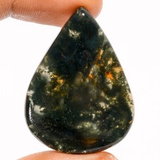 100% Natural Moss Agate Pear