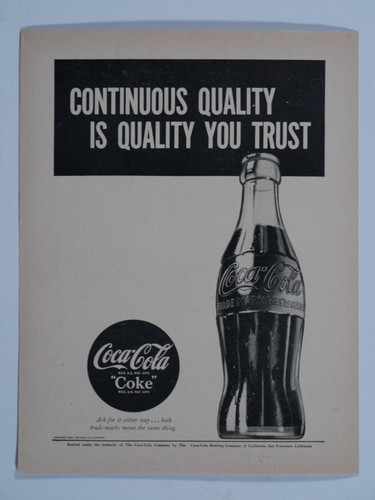 Pubblicità coca cola 1947 - pubblicità,
