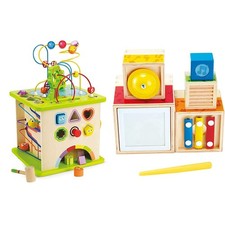 Hape Cubo con Animaletti Gioco, Multicolore, E1810 & Wooden Musical Instrument S