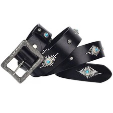 Cintura in vera pelle metallo