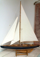 SCONTO 20 % - MODELLINO BARCA A VELA in LEGNO YACHT IDEA REGALO SLOOP Lft 60 Cm.