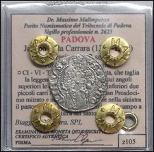 Padova Jacopo II da Carrara Carrarino da 2 soldi Monete antiche medievali