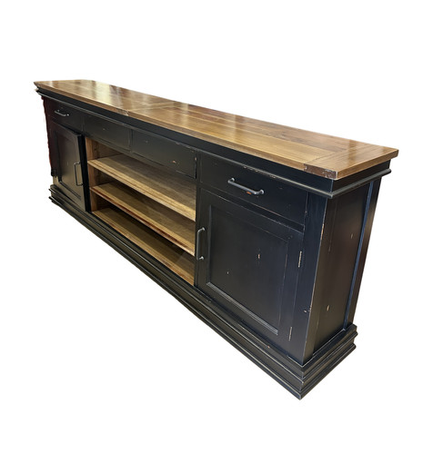 Black credenza with natural - black,