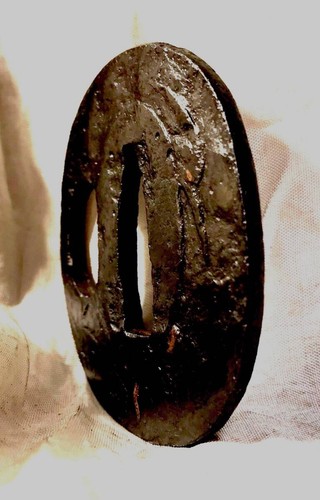 Japanese iron tsuba with - tsuba,
