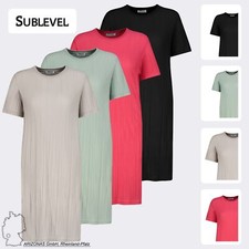 Sublevel Abito donna con scollo rotondo e maniche corte plissettato