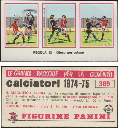 Calciatori panini 1974 - panini, n