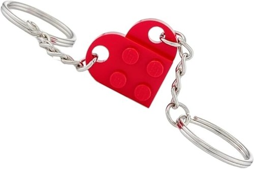 Lego brick heart keyring for - lego,