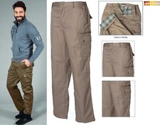 Pantalone  Cargo Invernale Uomo Lavoro Foderato Felpato Boscaiolo Cacciatore XXL
