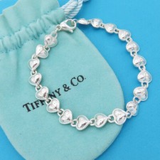 Bracciale originale Tiffany & Co. cuore lucchetto lucchetto portachiavi argen...