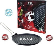DIETELLA BISTECCHIERA GHISA Ø 22 CM RIGATA TONDA ILSA GRIGLIA CARNE PESCE