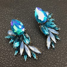 Orecchini donna blu acrilico