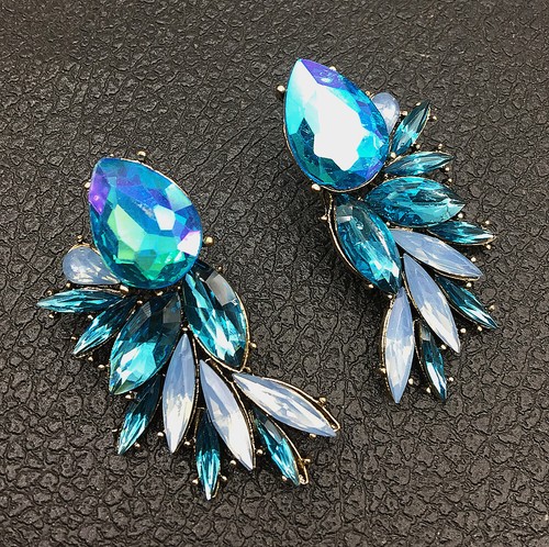 Orecchini donna blu acrilico