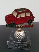 Trofeo FIAT CINQUECENTO 500 Originale Auto D'epoca Vintage Ottone Smaltato Targa