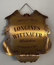 Insegna Espositore Ottone Longines Wittnauer Vintage Rara Pubblicità Da Collezione