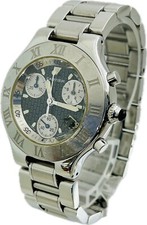 Cartier Must 21 Chronoscaph W10172T2 2424 Quarzo Unisex Ottimo A3319