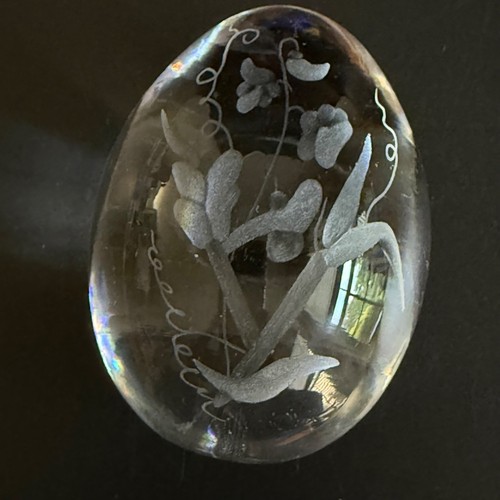 Fermacarte floreale inciso