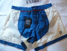 GIANFRANCO FERRE boxer mare costume uomo AZZURRO PANNA WINDSURF NAYLON TG 50 - L