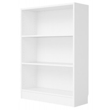 Mobile Libreria 80 Bianca Bassa 3 Ripiani Legno Moderna Cameretta Design Studio