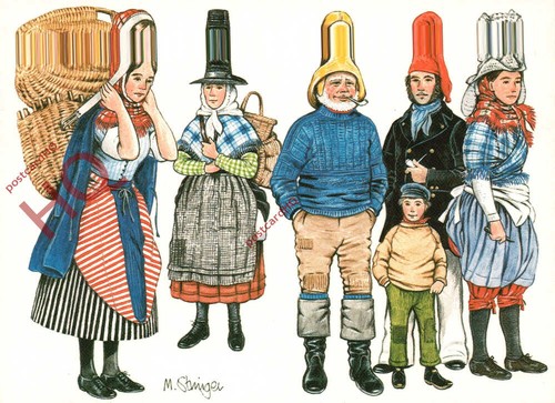 Postcard british folk costume - british,