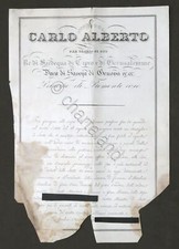 Regno di Sardegna - Autografo di Re Carlo Alberto di Savoia su Patente - 1835