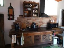 Cucina completa con pensili stile INDUSTRIAL COUNTRY legno massello 250x70x90cm