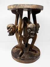 RARA rara antica tribù africana - figura tavolo/sgabello in legno intagliato