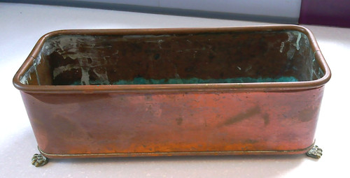 Vintage copper planter trough - vintage,