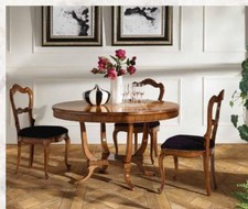 TAVOLO ROTONDO INGLESE FISSO LEGNO MASSICCIO  D.130 BASE NOCE ITALIANA 6165