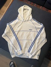 Felpa Adidas con cappuccio - taglia M - bianca e blu