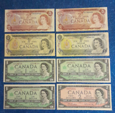 LOTTO 8 banconote dollari Canada ONE DOLLAR TWO DOLLARS CONDIZIONI ECCELLENTI