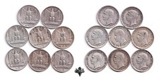 REGNO D'ITALIA 5 lire 1930 LOTTO 8x monete ARGENTO Vittorio Emanuele III