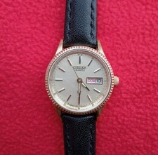 Citizen Quartz Vintage donna Datario mod. 4-751868Y Placcato Oro Cinturino Nuovo