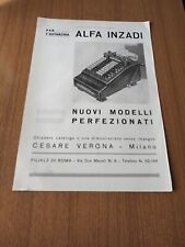 1938 ADDIZIONATRICE ALFA INZADI PER L' AUTARCHIA PUBBLICITA EPOCA VINTAGE AD