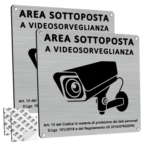 Cartello area videosorvegliata - cartello,