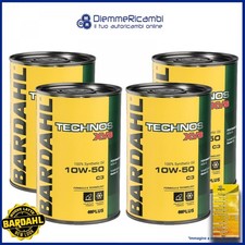 Kit 4 LT OLIO MOTORE BARDAHL TECHNOS XVS C3 10W-50 Abarth 0101 + Tagliandino 4lt