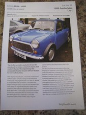 1988 AUSTIN MINI CITY E CAR