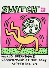 Keith Haring Swatch World Breakdancing 1984 Manifesto Print Poster Small Size