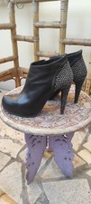 Scarpe Tronchetto Donna 39 Spillo Nero Strass