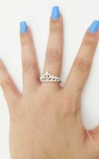 CORONCINA PICCOLA CON ZIRCONI BIANCHI IN ARGENTO 925 RODIATO IN ORO BIANCO 18 KT