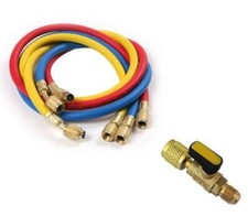 Frusta + rubinetto Tubo Ricarica Refrigerante R422A R407A R134 att 1/4" 1/4" sae