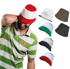 CAPPELLO PESCATORE UOMO DONNA ESTIVO 100% COTONE BLU NERO ROSSO BLU BOB DA MARE