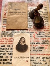 RARO LOTTO RELIQUIE St. M. T. Scherer: reliquia e libro Novena & Ingenbohl campana monastero