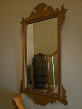 Antico specchio vintage in vetro acero Chippendale